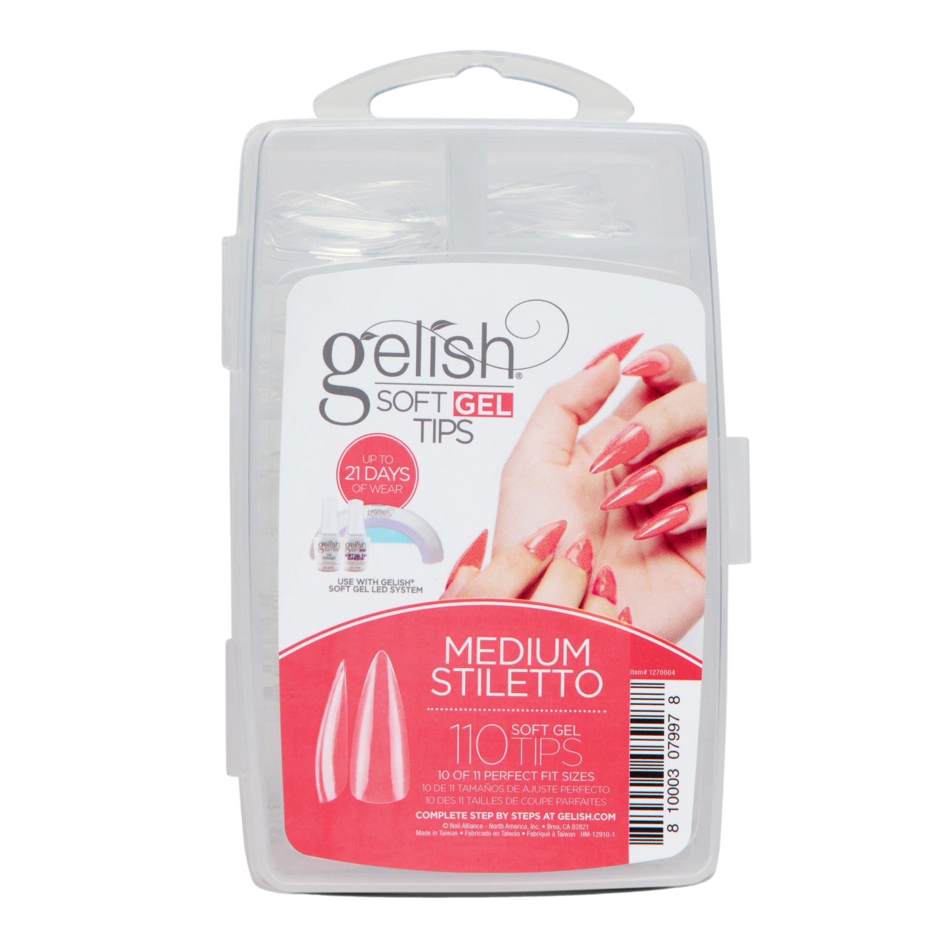 Gelish Soft Gel Tips, Medium Stiletto, 110 ct