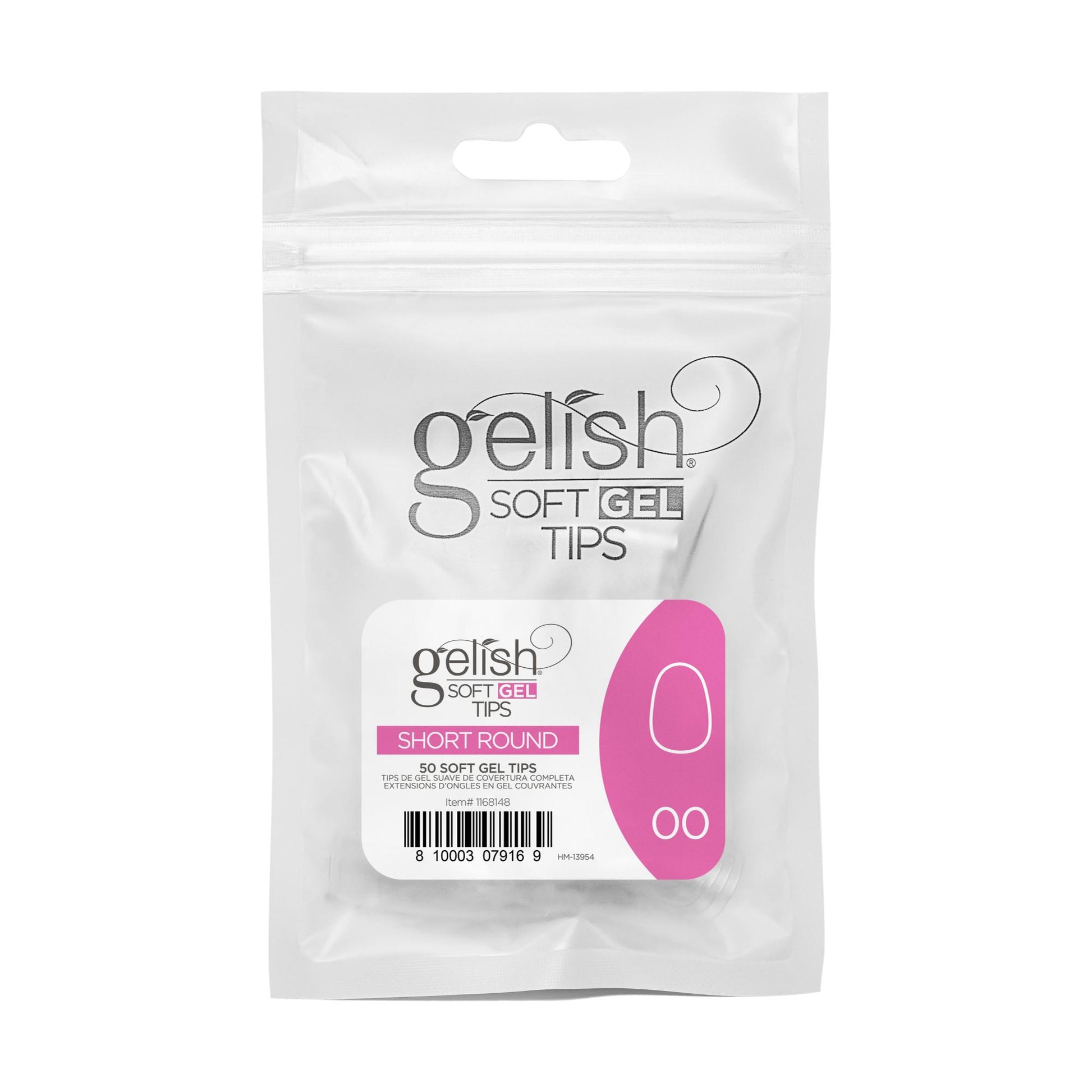 Gelish Soft Gel Tips, Short Round, 50 ct, Refill